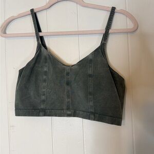 Offline by Aerie Green Longline Sports Bra Crop Top Size Medium